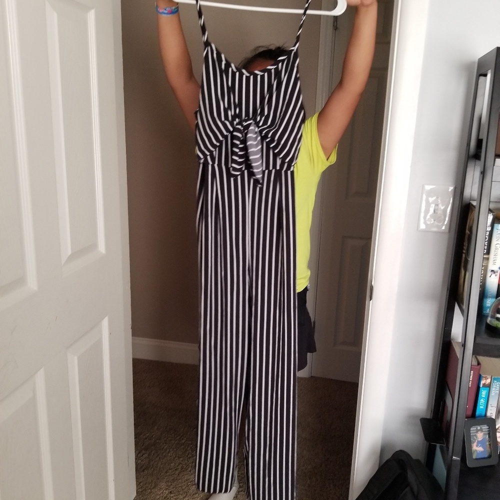 Lavender Field striped jumpsuit